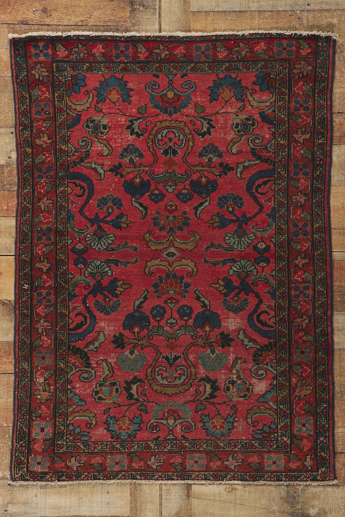 Antiker persischer Lilihan-Teppich im Used-Stil (Wolle) im Angebot