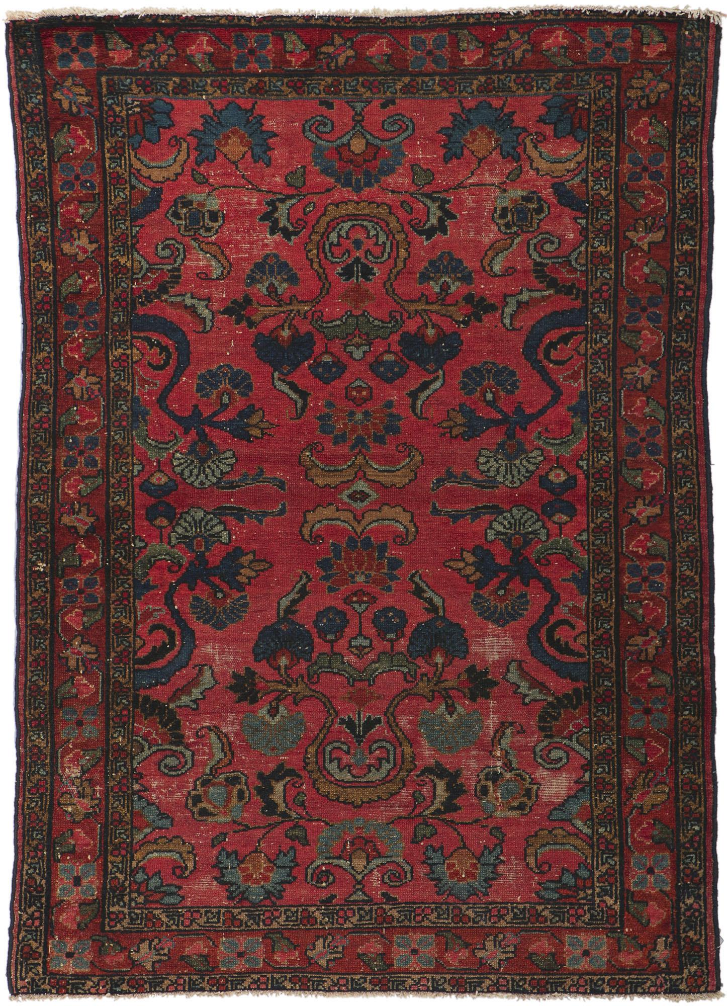 Antiker persischer Lilihan-Teppich im Used-Stil im Angebot 1