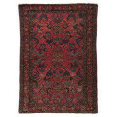 Distressed Antique Persian Lilihan Rug