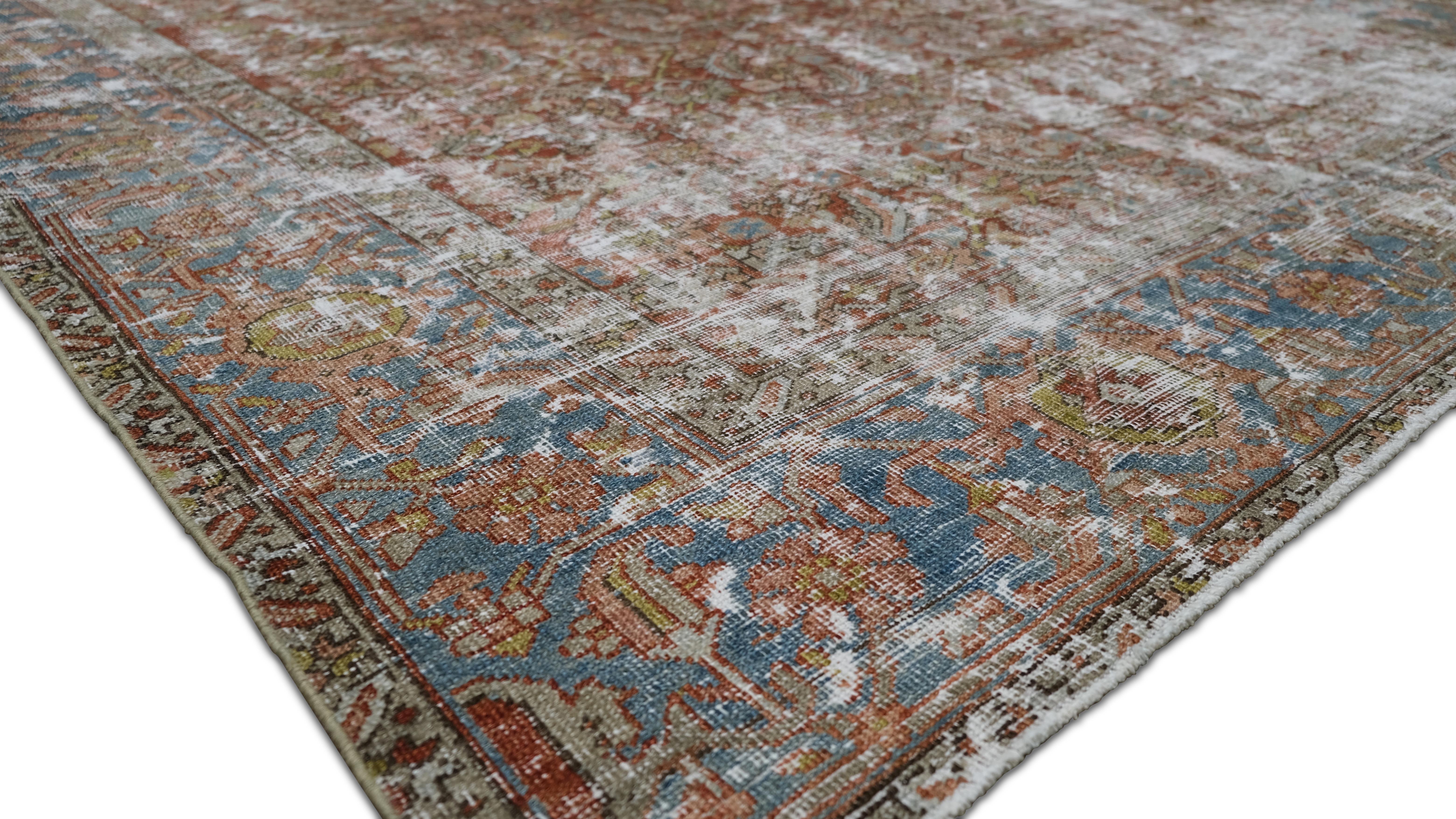Malayer Mahal persan ancien en mauvais état 7'10''x10'3'' en vente