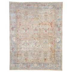 Distressed Antique Persian Mahal Design Rug with English Country Georgian Style