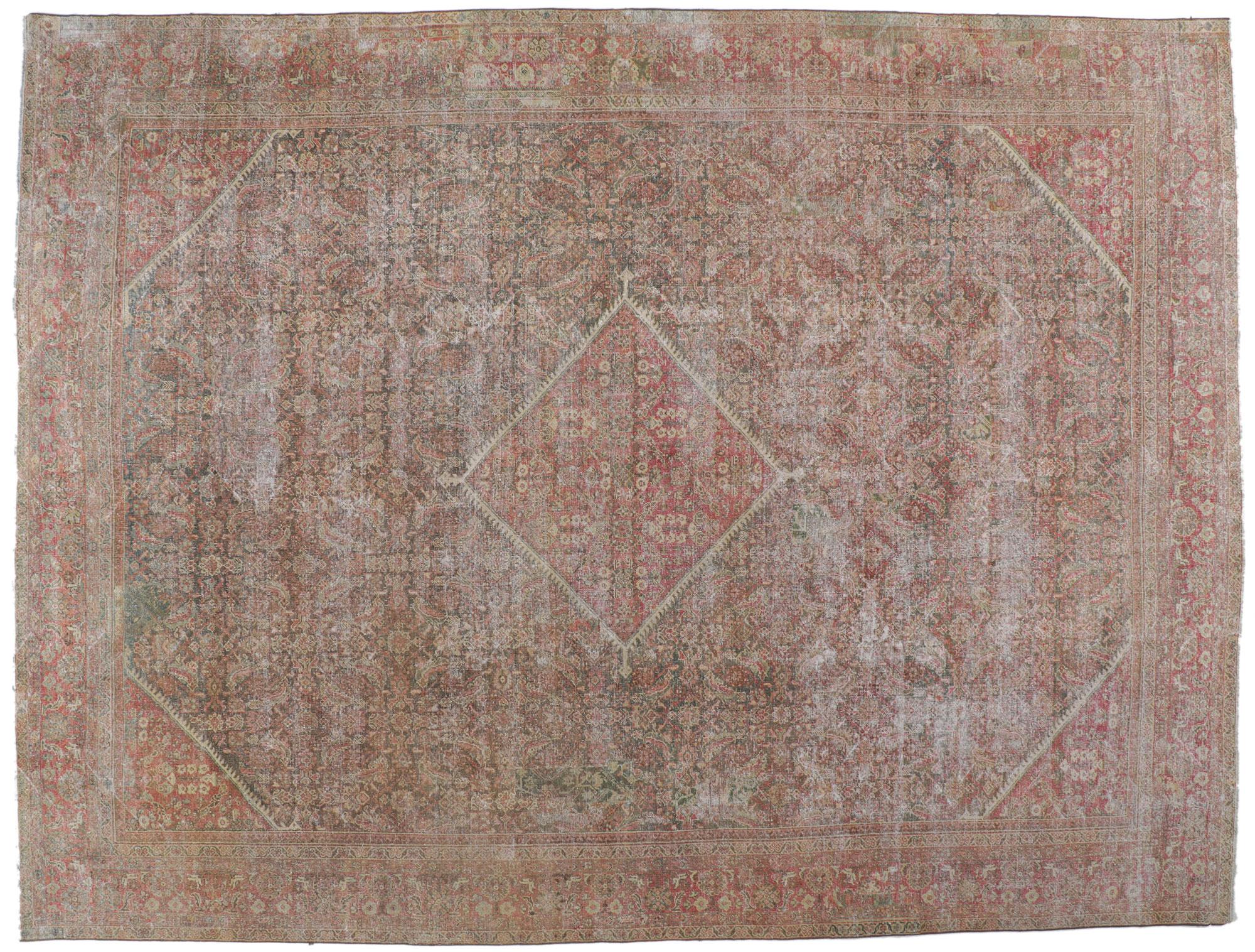 Late 19th Century Antique Persian Mahal Carpet with Modern Style For Sale 4