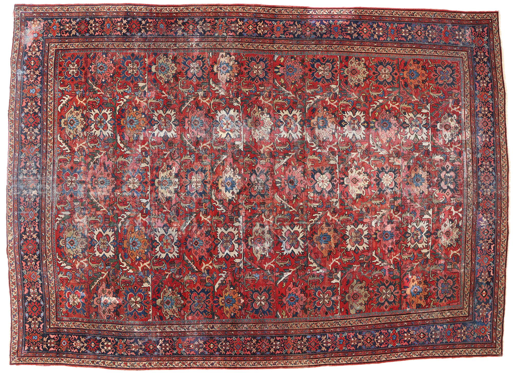 Antik-Persischer Mahal-Teppich im Used-Look im Angebot 3