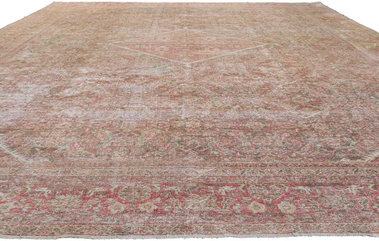 Persion Distressed Rug Distressed Antique Persian Mahal Rug For Sale at 1stDibs
