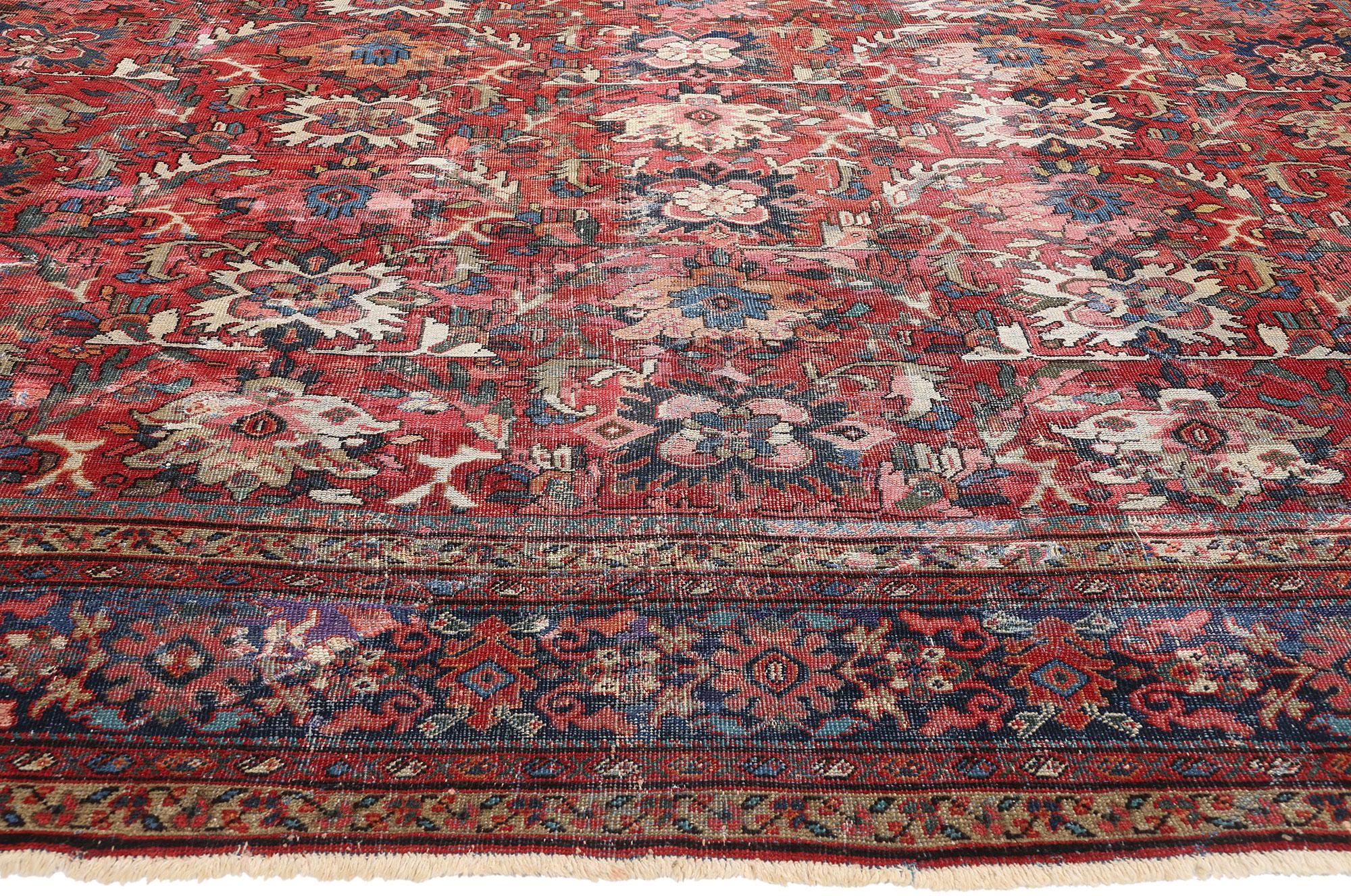Antik-Persischer Mahal-Teppich im Used-Look (Handgeknüpft) im Angebot