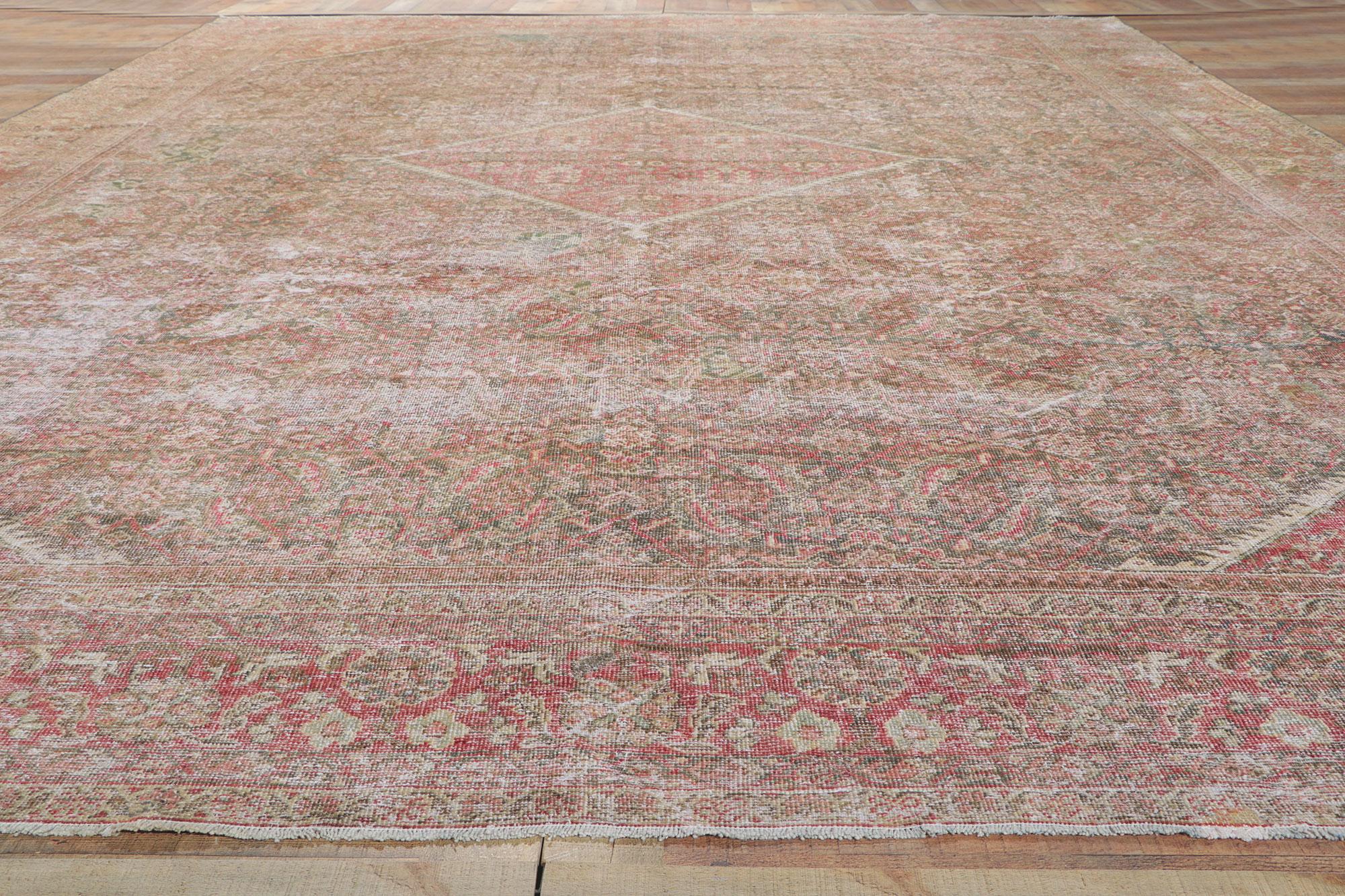 Late 19th Century Antique Persian Mahal Carpet with Modern Style For Sale 2