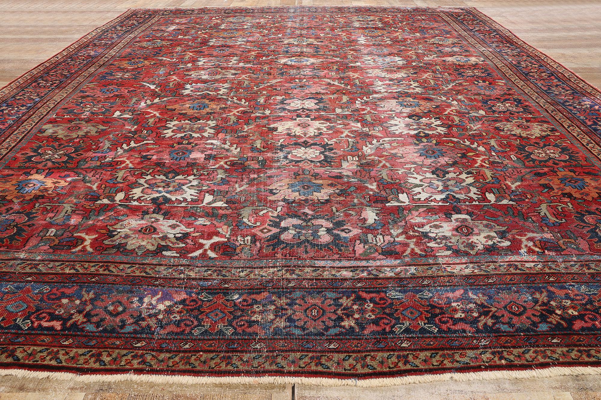 Antik-Persischer Mahal-Teppich im Used-Look im Angebot 1