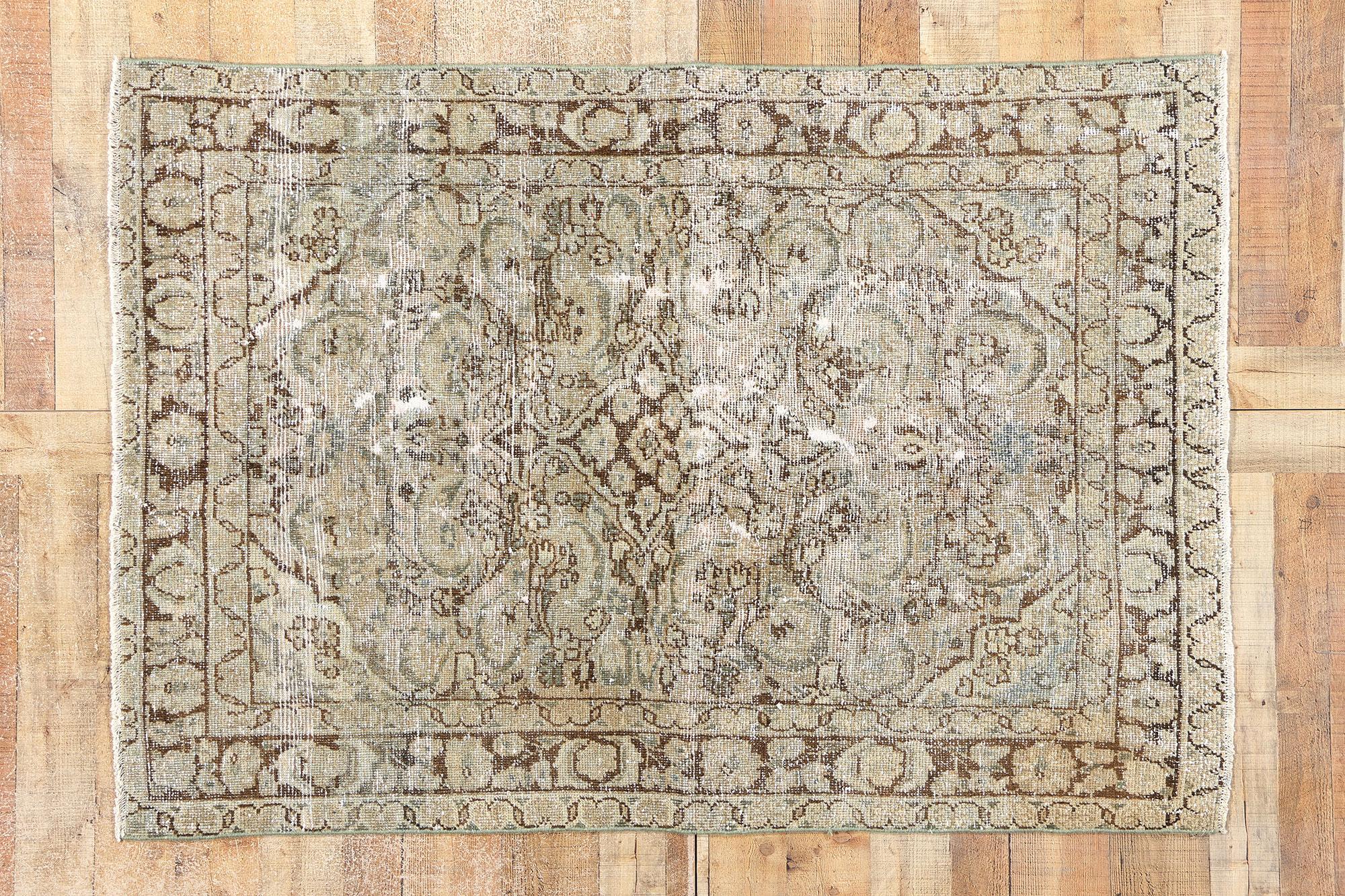 Distressed Antique Persian Mahal Rug For Sale 2
