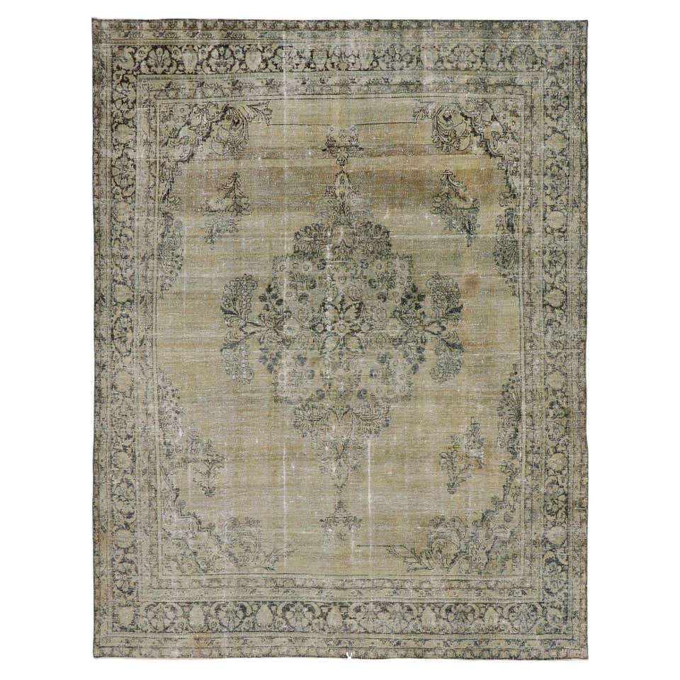 Persion Distressed Rug Distressed Overdyed Purple Persian Rug with PostModern Memphis Style at ...