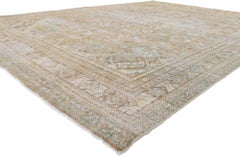 1910's Distressed Persian Mahal Carpet with Modern Style & Rustic Elegance