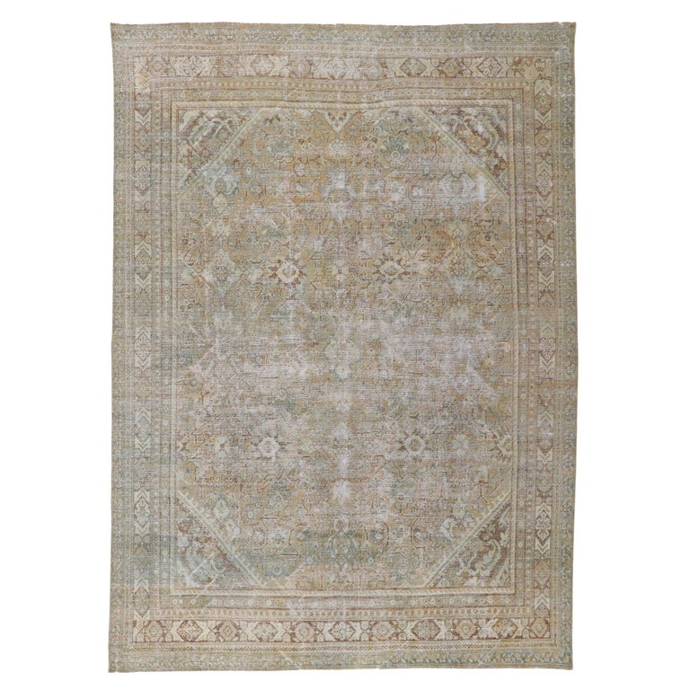 Rustic Shic Rugs Distressed Antique Persian Mahal Rug, Rustic and Refined For Sale at ...