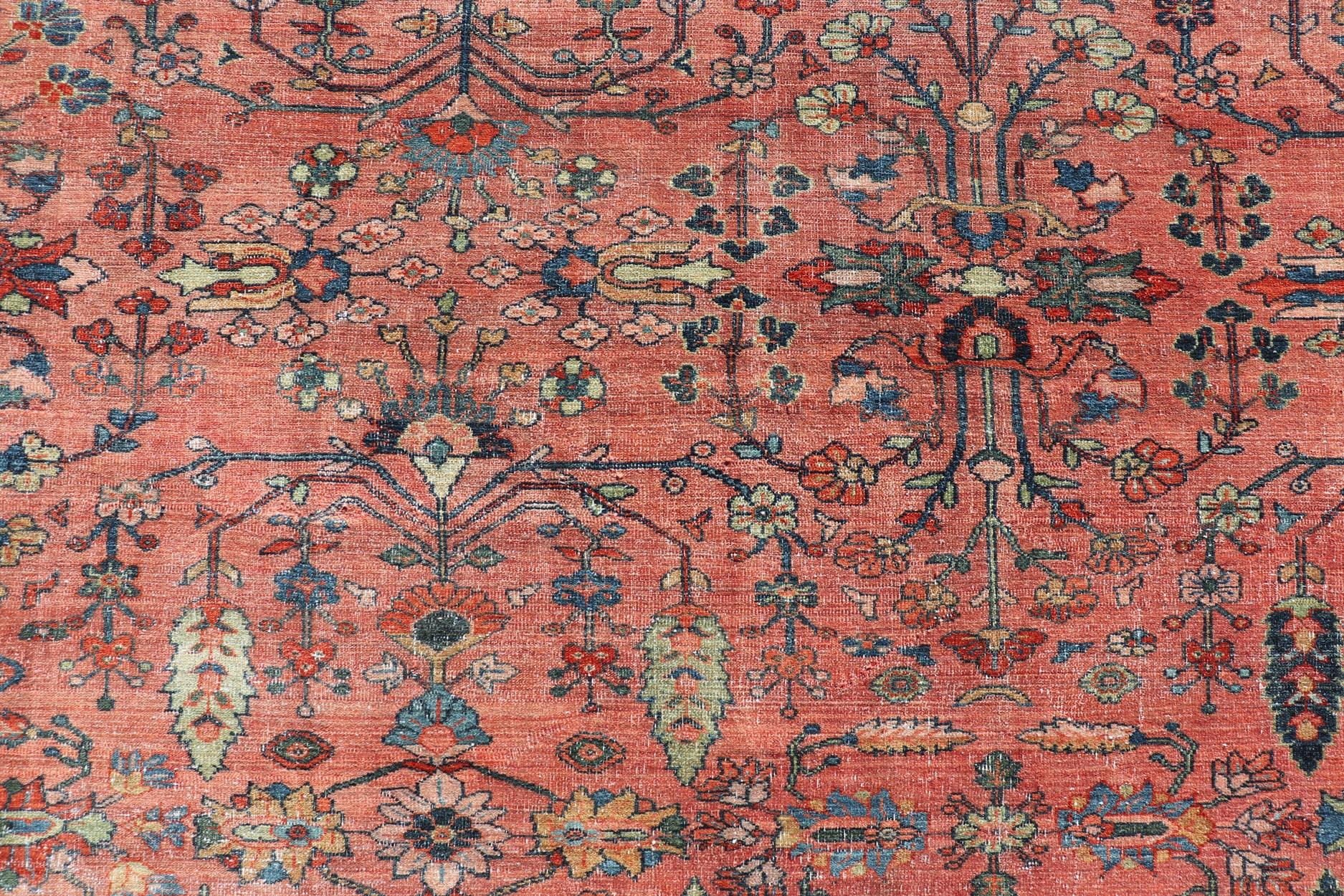 Antiker persischer Mahal-Teppich im Used-Look im Used-Look mit Blumenmuster 14'10 x 20'4 im Angebot 3
