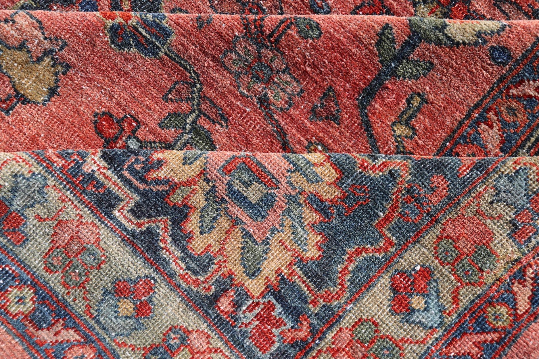 Antiker persischer Mahal-Teppich im Used-Look im Used-Look mit Blumenmuster 14'10 x 20'4 im Angebot 9
