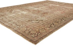 Late 19th Century Distressed Antique Persian Mahal Rug