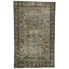 Distressed Antique Persian Mahal Rug with Traditional English Rustic Style 