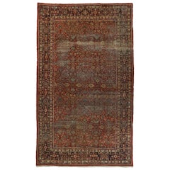 Tapis persan Mahal ancien vieilli avec style anglais moderne et rustique