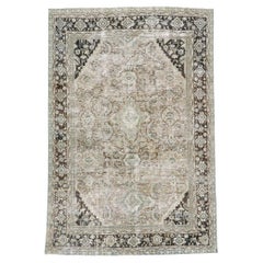 Distressed Used Persian Mahal Rug with Modern Rustic Industrial Style