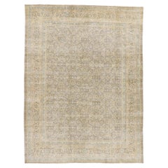 Distressed Antique Persian Mahal Rug with Modern Rustic Shaker Style
