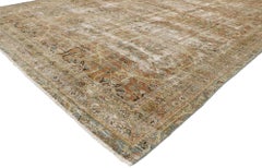 Distressed Antique Persian Mahal Rug with Modern Rustic Spanish Colonial Style