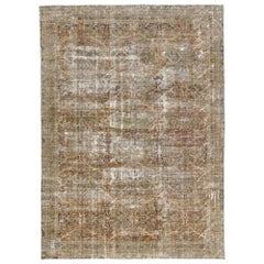 Distressed Antique Persian Mahal Rug with Modern Rustic Spanish Colonial Style