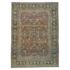 Distressed Antique Persian Mahal Rug with Modern Rustic Style