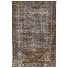 Distressed Antique Persian Mahal Rug with Traditional English Rustic Style 