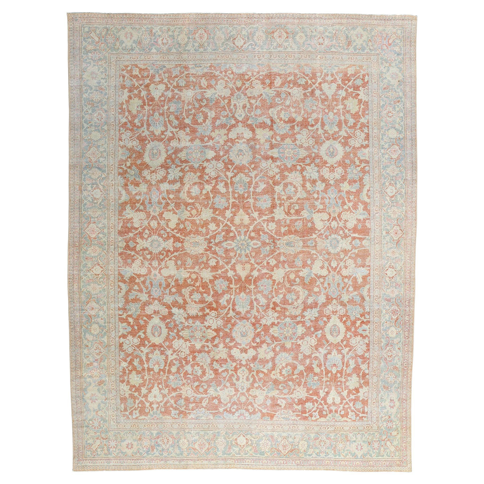 Late 19th Century Persian Mahal Carpet with Modern Rustic Style