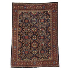 Distressed Vintage Persian Mahal Rug with Rustic English Traditional Style 