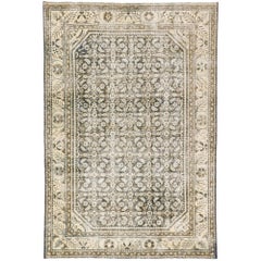 Distressed Antique Persian Mahal Rug with Rustic Modern Shaker Style