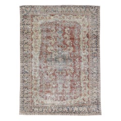 Distressed Antique Persian Mahal Rug with Rustic Modern Spanish Farmhouse Style