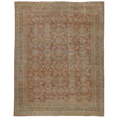 Distressed Antique Persian Mahal Rug with Rustic Spanish Mission Style