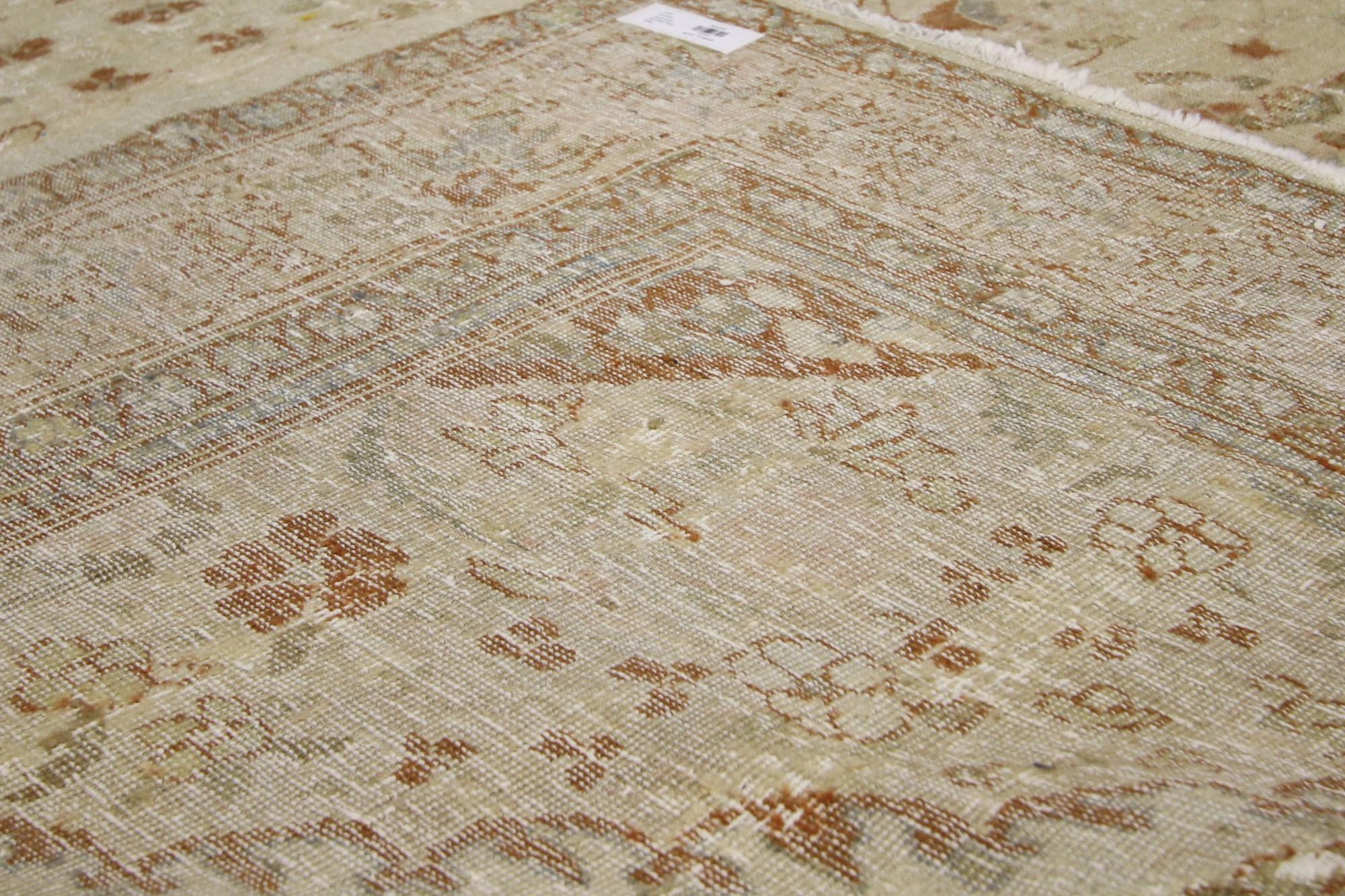 1890's Distressed Antike Persische Mahal Teppich (19. Jahrhundert) im Angebot