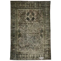 Antiker persischer Mahal-Teppich im traditionellen englischen Rustikalstil