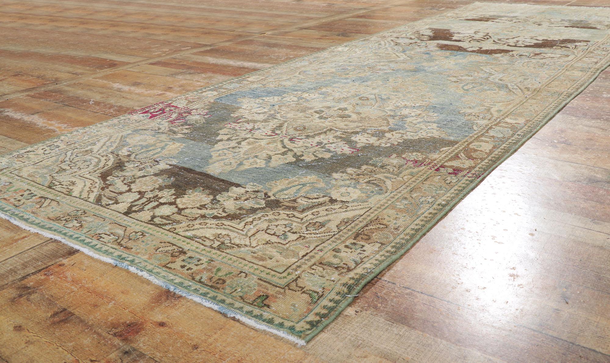 20th Century Distressed Antique Persian Mahal Runner For Sale