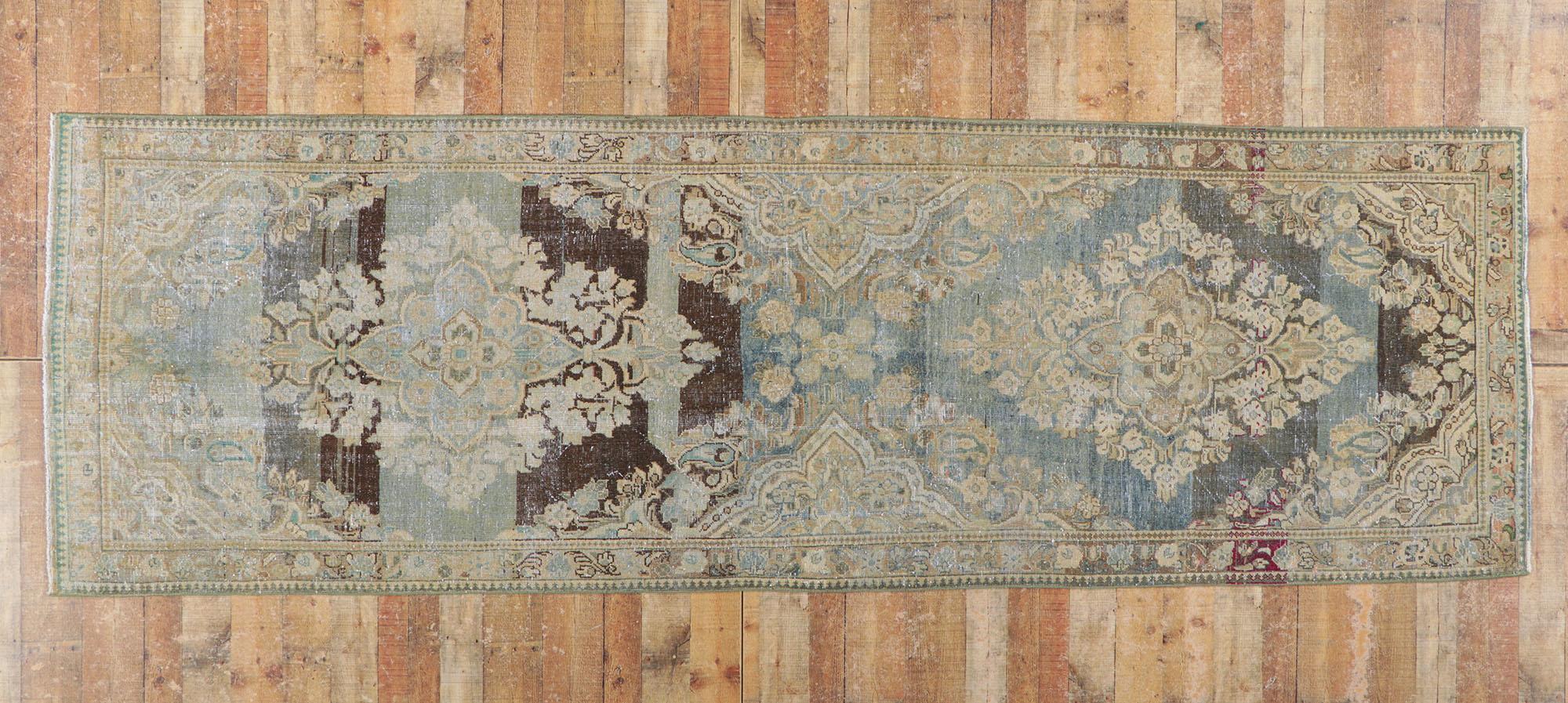 Distressed Antique Persian Mahal Runner For Sale 1