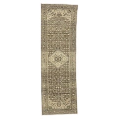 Tapis de couloir Mahal persan ancien vieilli avec style Shaker rustique moderne