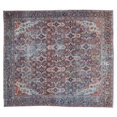 Antiker persischer Mahal-Stammes-Teppich im Used-Look, um 1900