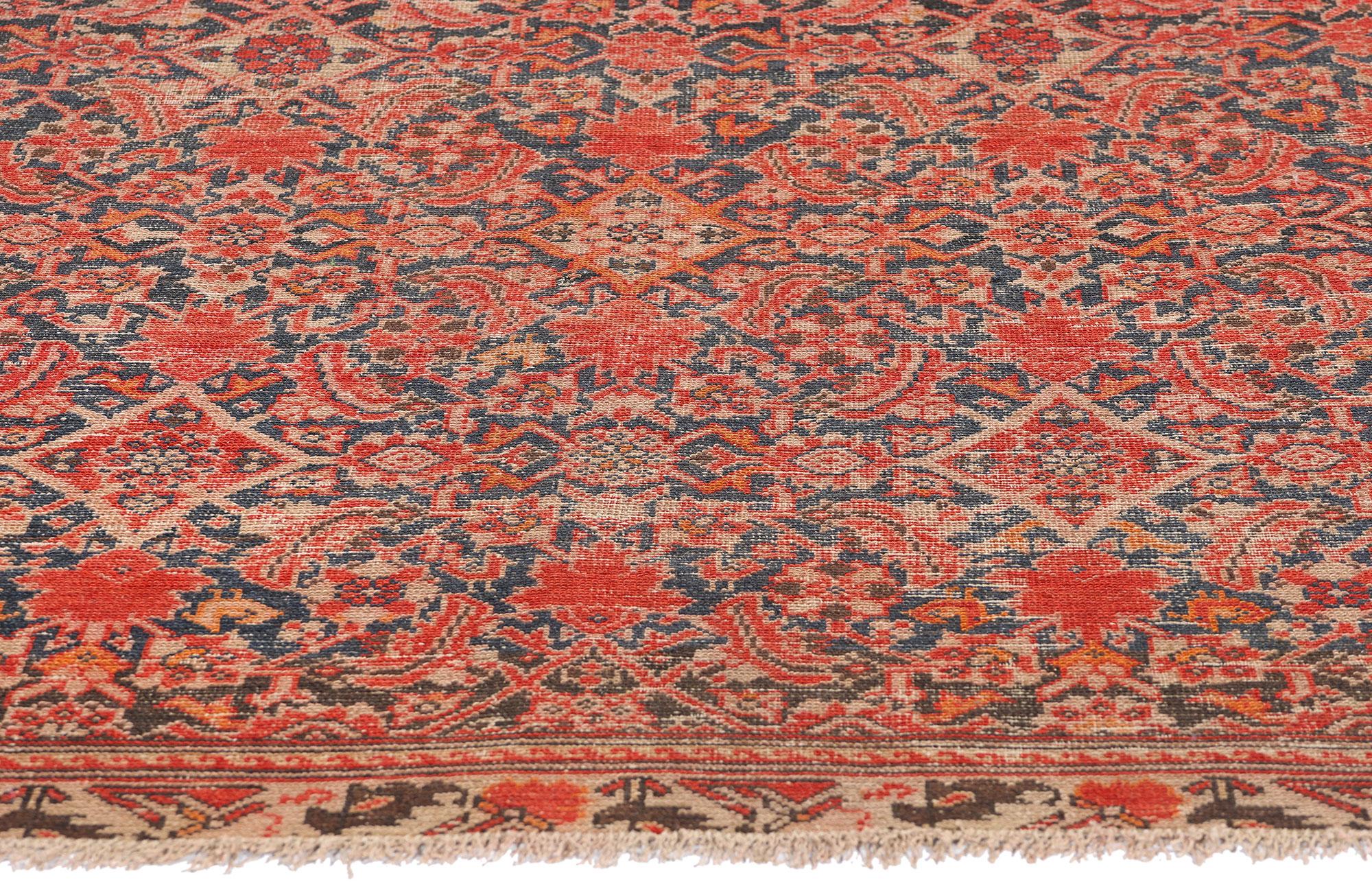 Antiker persischer Malayer-Teppich, beschädigt (Handgeknüpft) im Angebot