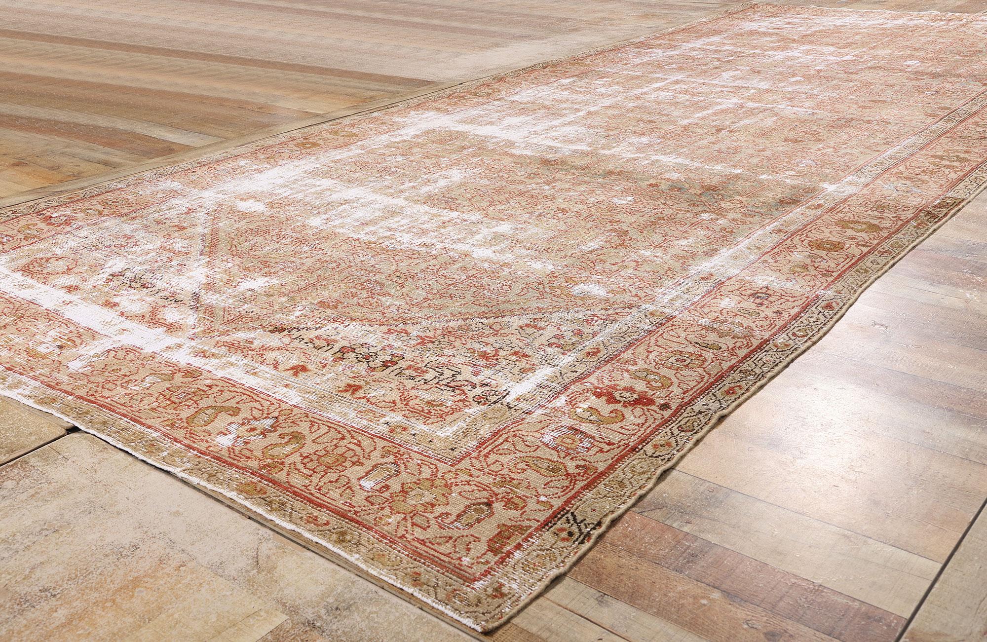 Tapis persan Malayer ancien vieilli de style moderne en vente 4