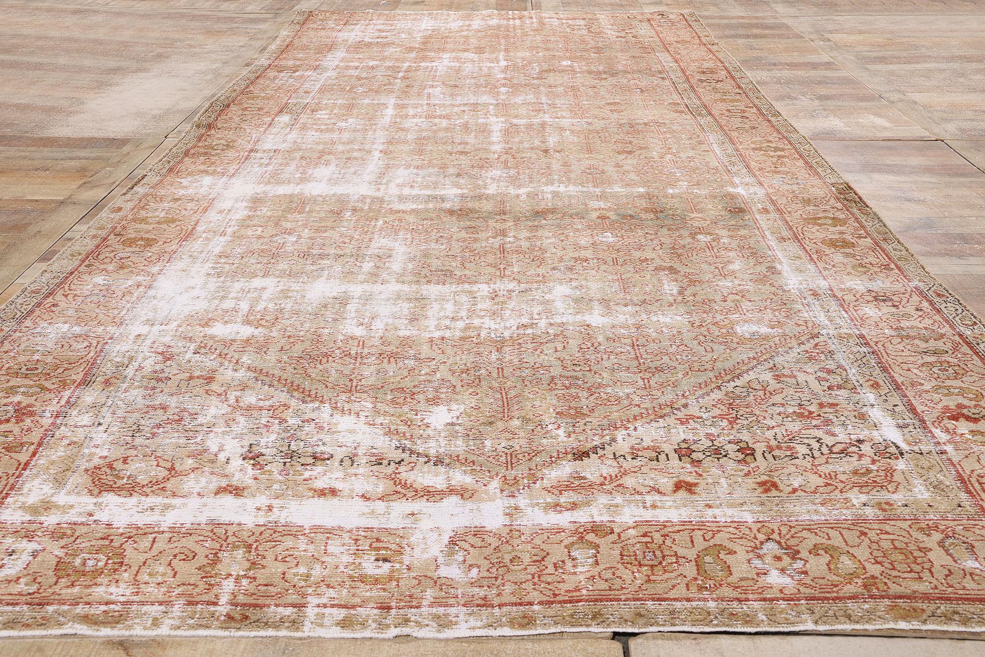 Tapis persan Malayer ancien vieilli de style moderne en vente 6