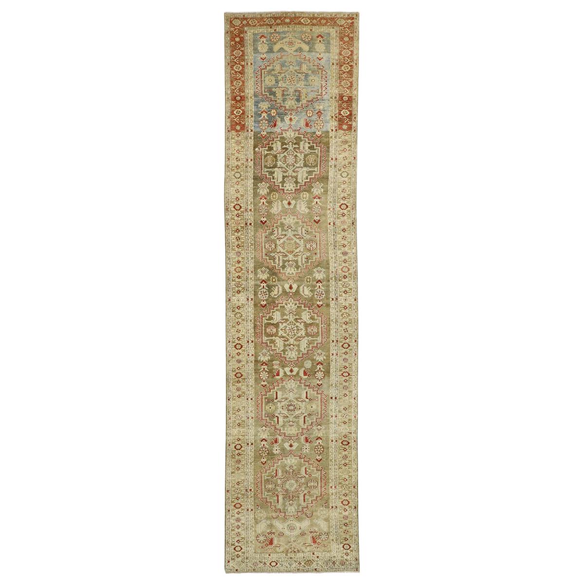 Distressed Antique Persian Malayer Design Runner with Rustic Arts & Crafts Style