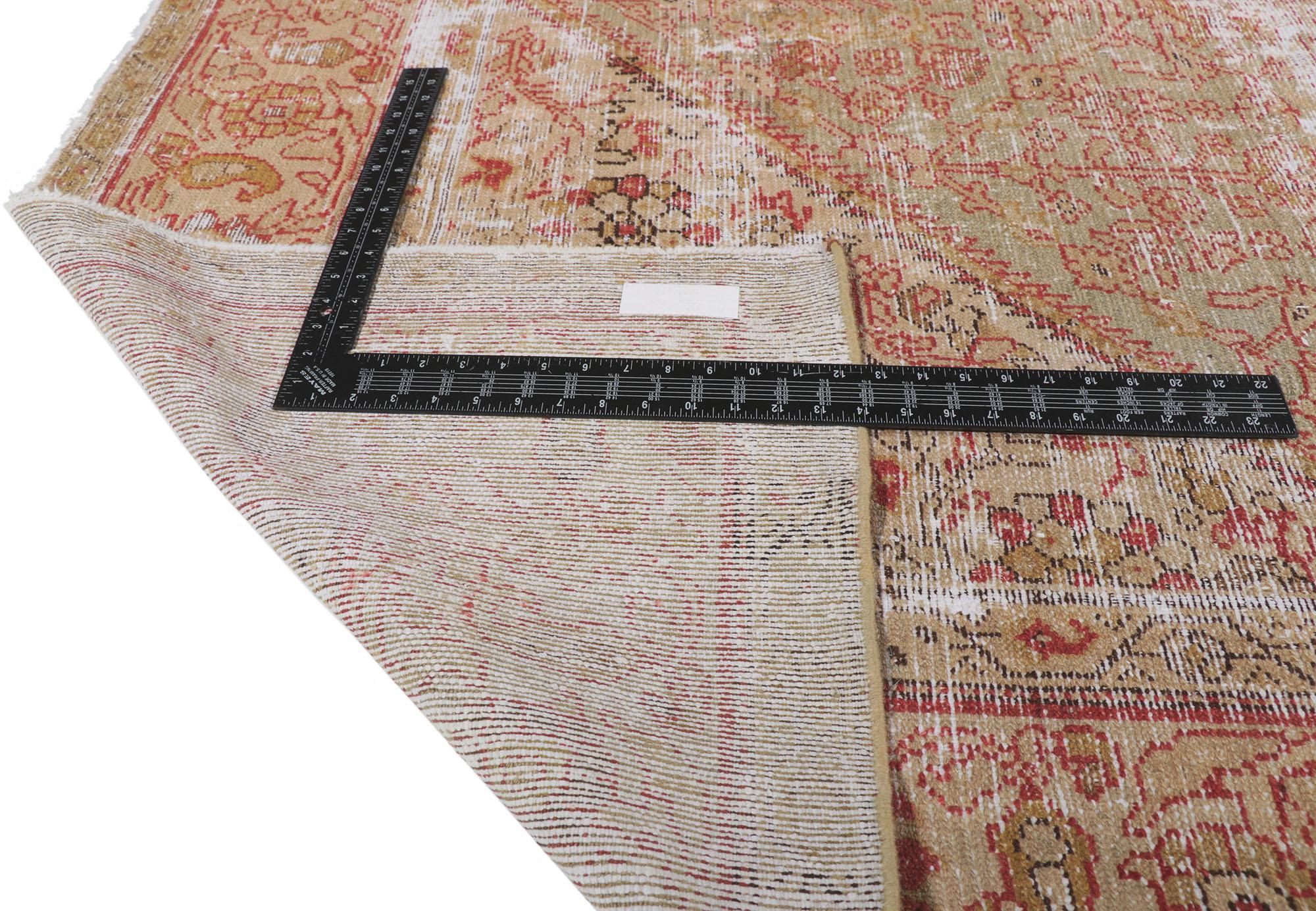 20th Century Distressed Antique Persian Malayer Gallery Rug For Sale