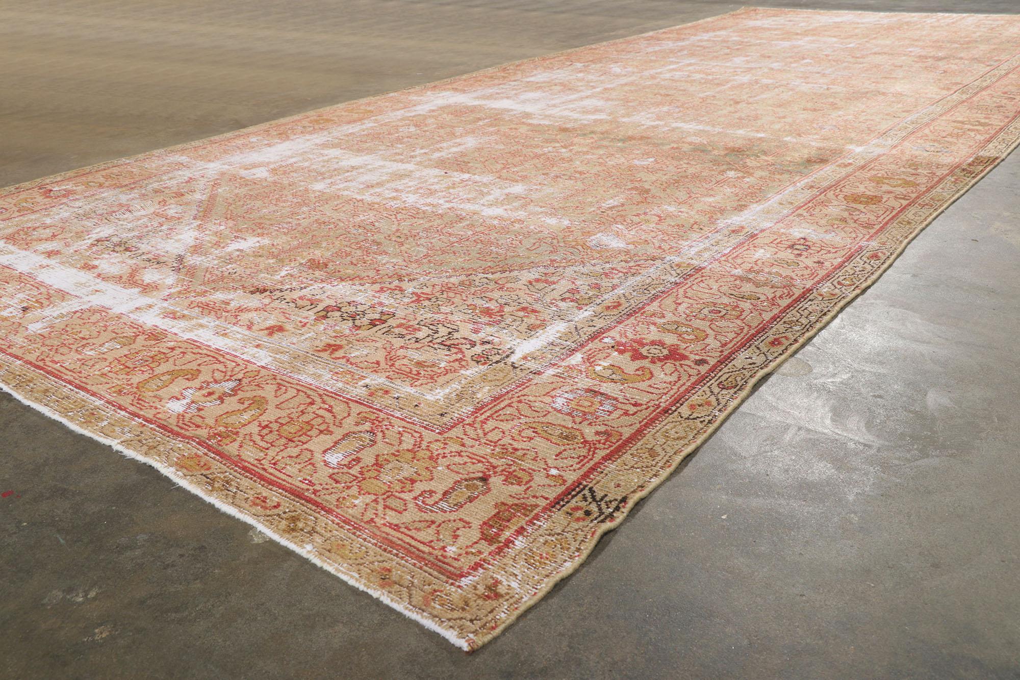 Tapis persan Malayer ancien vieilli de style moderne en vente 5