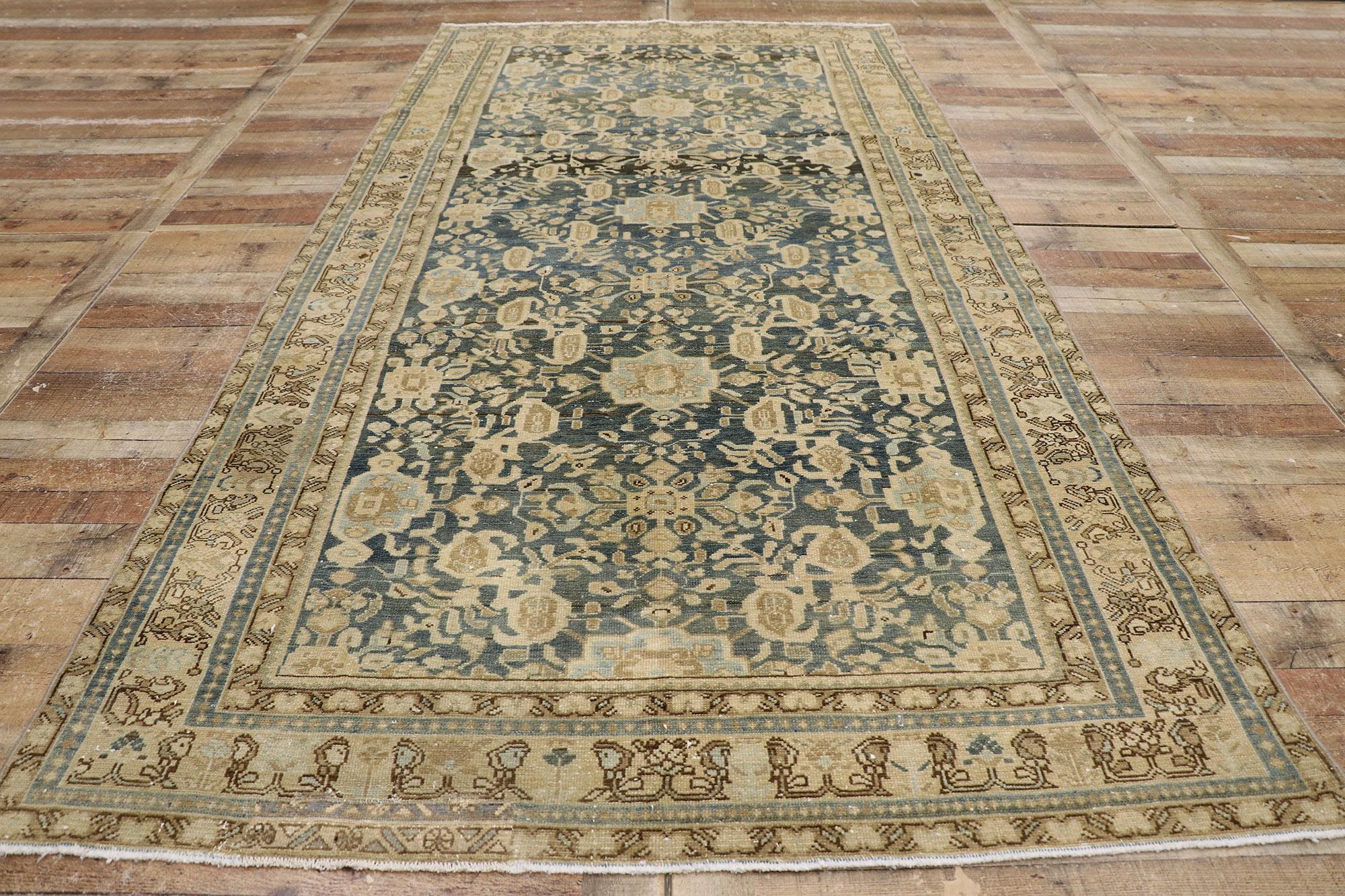 Distressed Antique Persian Malayer Gallery Rug For Sale 1