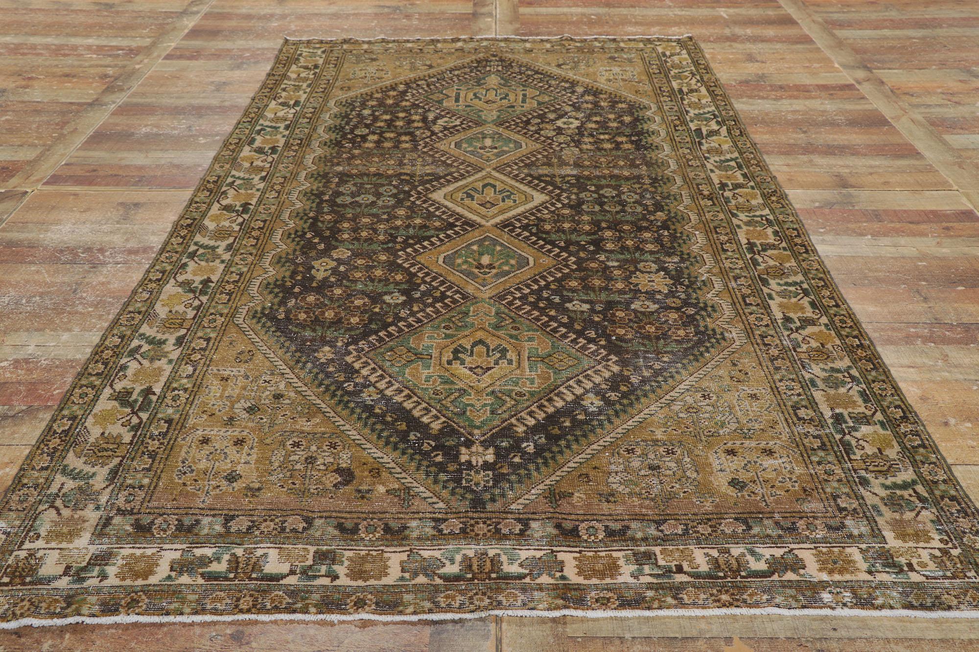 Antiker persischer Malayer-Galerie-Teppich im Used-Look (20. Jahrhundert) im Angebot