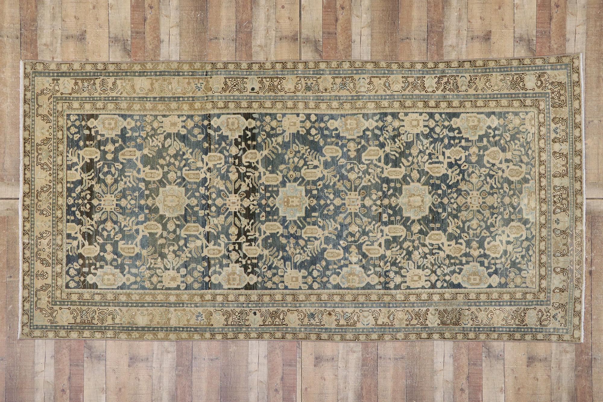 Distressed Antique Persian Malayer Gallery Rug For Sale 2