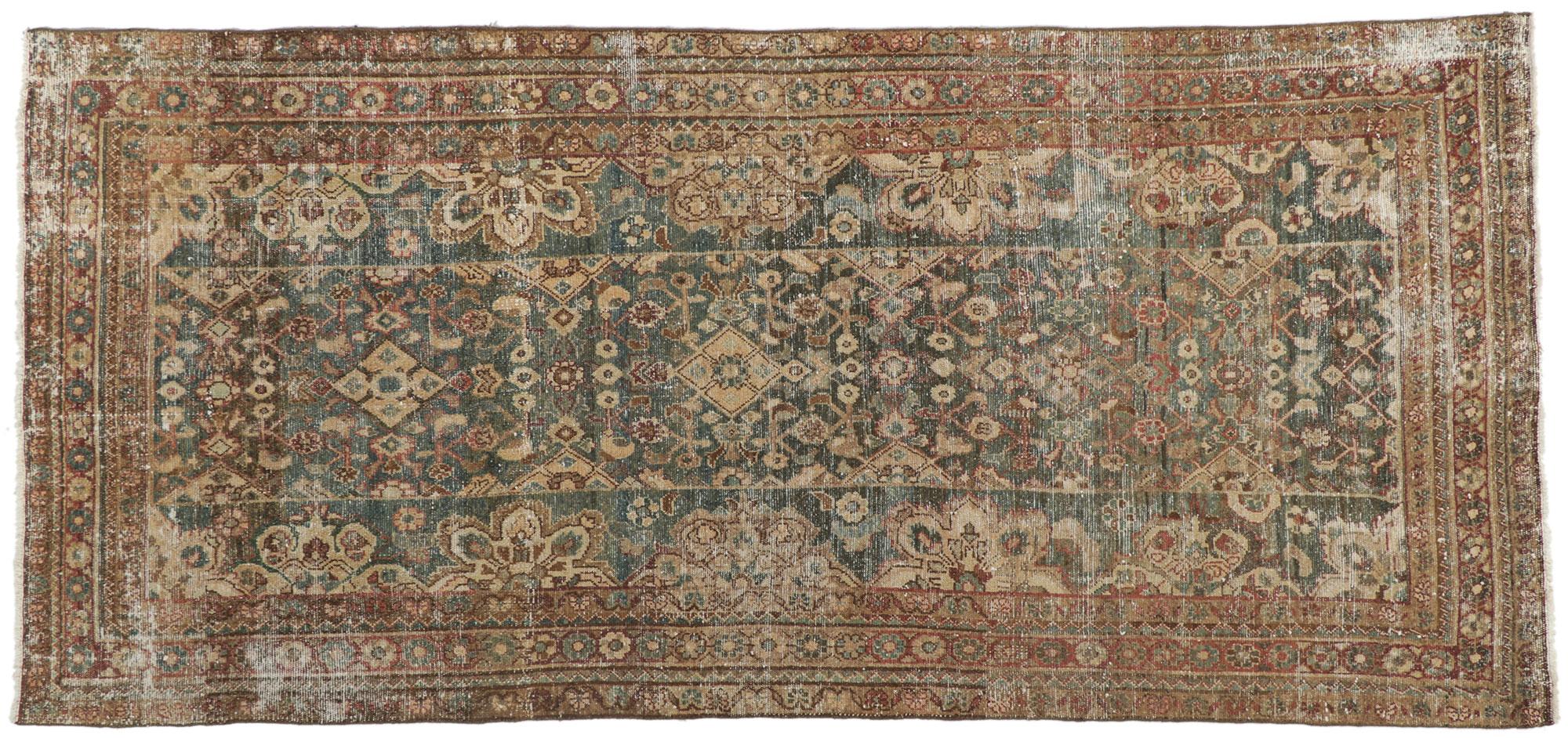 Antique-Worn Persian Malayer Rug, Relaxed Refinement Meets Rustic Charm For Sale 2