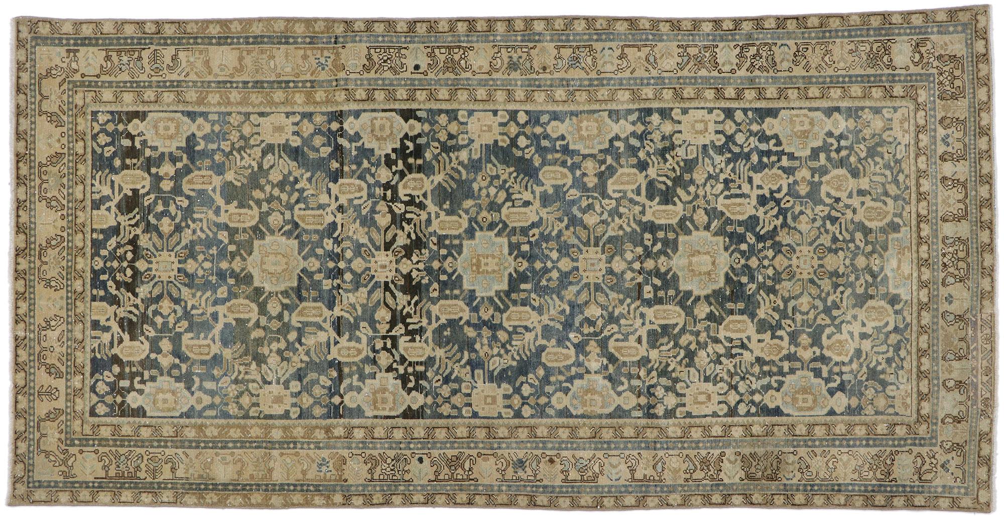 Distressed Antique Persian Malayer Gallery Rug For Sale 3