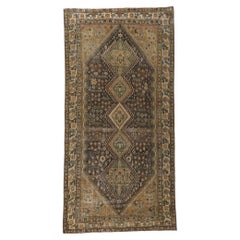 Distressed Antique Persian Malayer Gallery Rug