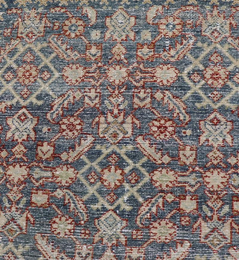 Distressed Antique Persian Malayer Gallery Runner with All-Over Design For Sale 3